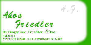 akos friedler business card